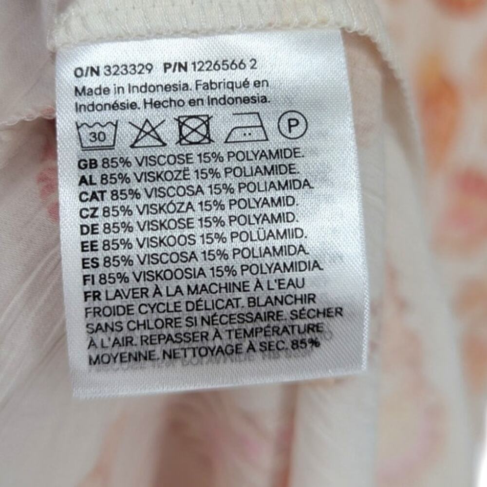 H&M Cream Midi Dress with Pink and Orange Shell Print - Picture 5 of 5